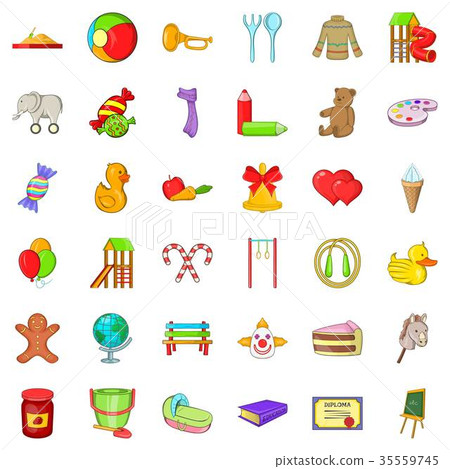 Children icons set, cartoon style Children icons set, cartoon style 35559745