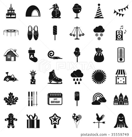 Nice party icons set, simple style Nice party icons set, simple style 35559749