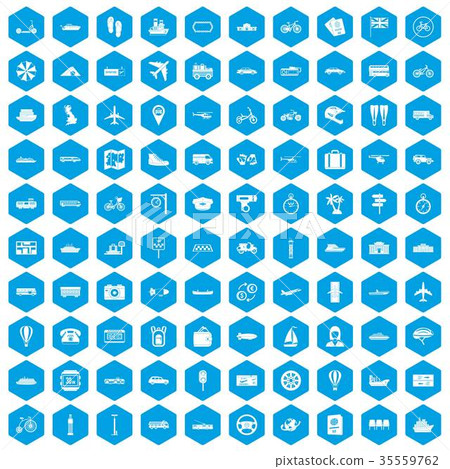100 public transport icons set blue 100 public transport icons set blue 35559762