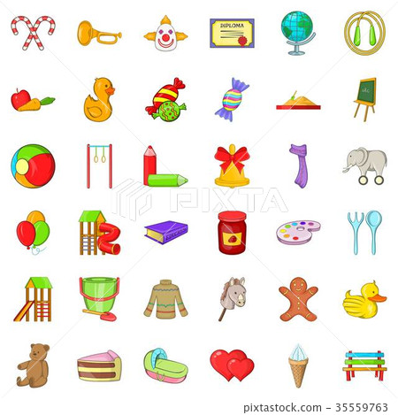 Playground icons set, cartoon style Playground icons set, cartoon style 35559763