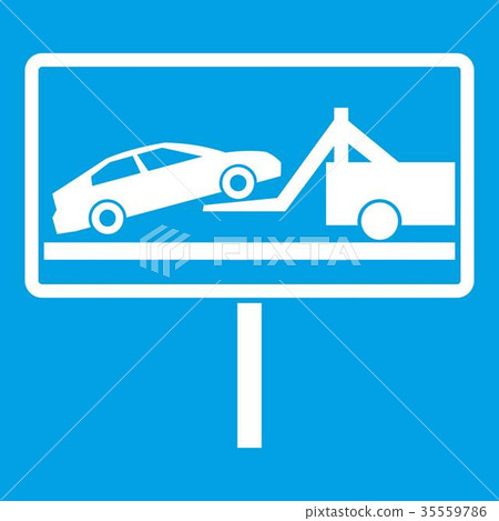 No parking sign icon white 35559786