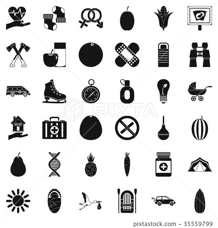 Child health icons set, simple style Child health icons set, simple style 35559799