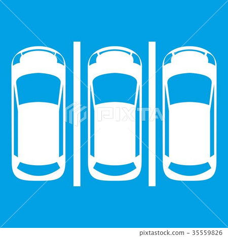 Car parking icon white 35559826