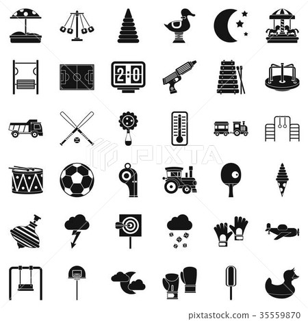 Playground for children icons set, simple style 35559870