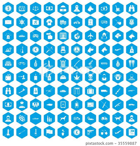 100 smuggling icons set blue 100 smuggling icons set blue 35559887