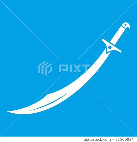 Scimitar sword icon white Scimitar sword icon white 35560084