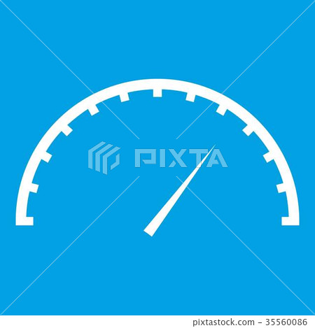 Speedometer icon white Speedometer icon white 35560086