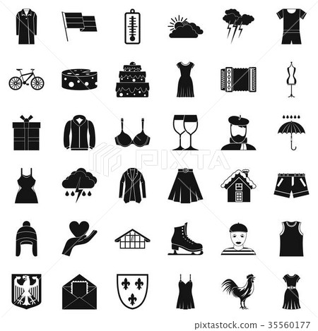 Season clothes icons set, simple style 35560177