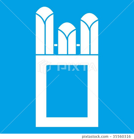 Chalks in carton box icon white Chalks in carton box icon white 35560316