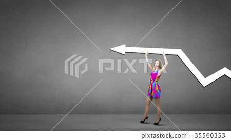 Woman with banner Woman with banner 35560353