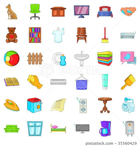 Rest house icons set, cartoon style - Stock Illustration [35560429] - PIXTA