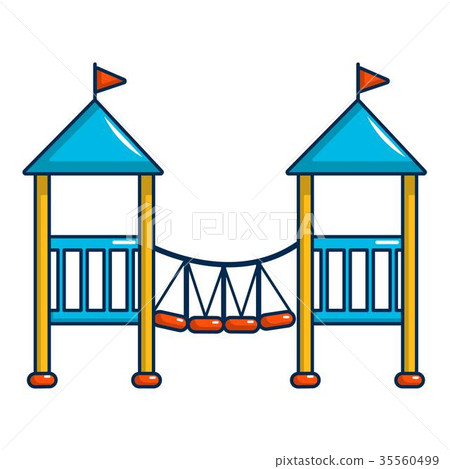 Two castle kid icon, cartoon style Two castle kid icon, cartoon style 35560499