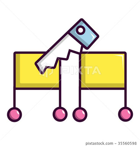 Cutting in half magic focus icon, cartoon style 35560598