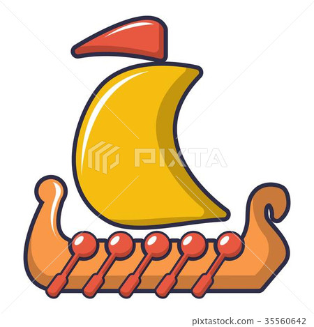 Drakkar viking ship icon, cartoon style 35560642