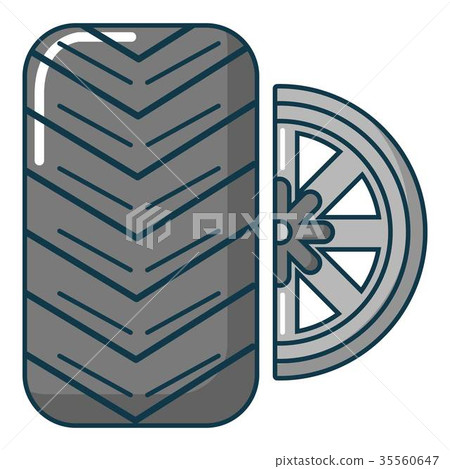 Car wheel tire icon, cartoon style Car wheel tire icon, cartoon style 35560647