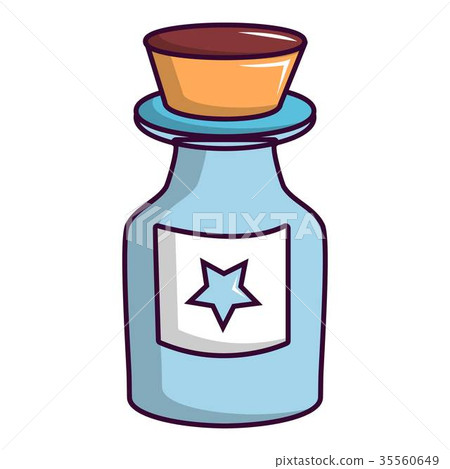 Bottle of magic icon, cartoon style 35560649