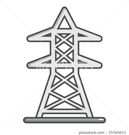 Electric tower icon, cartoon style 35560651