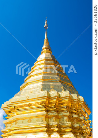 Wat Phra That Doi Suthep with blue sky Wat Phra That Doi Suthep with blue sky 35561826