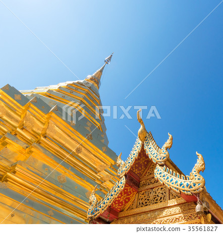 Wat Phra That Doi Suthep with blue sky Wat Phra That Doi Suthep with blue sky 35561827