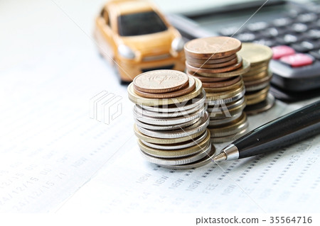 Saving money, banking or car loan concept 35564716