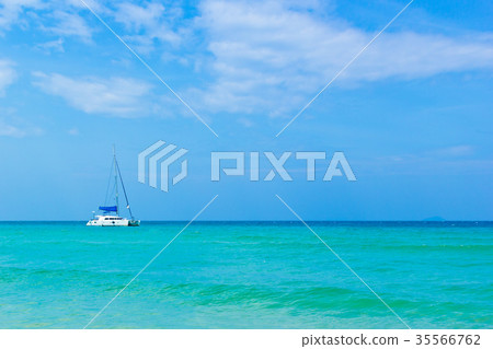 Sailboat in ocean. 35566762