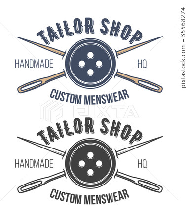Tailor shop vintage emblem or signage vector - Stock Illustration ...
