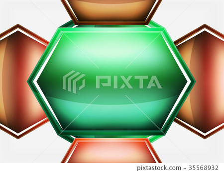 Glossy glass shapes abstract background Glossy glass shapes abstract background 35568932