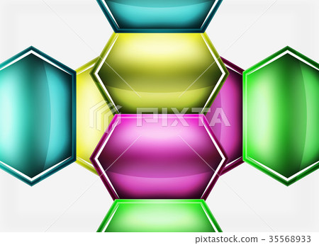 Glossy glass shapes abstract background Glossy glass shapes abstract background 35568933