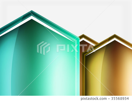 Glossy glass shapes abstract background Glossy glass shapes abstract background 35568934