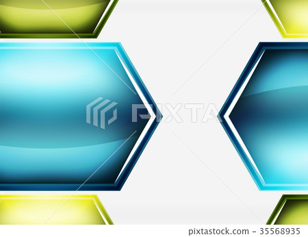 Glossy glass shapes abstract background 35568935