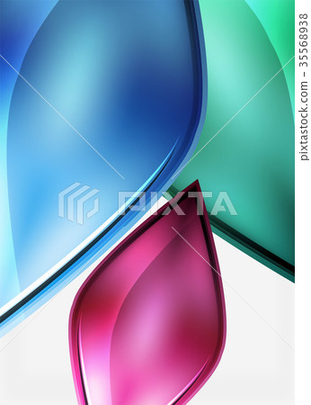 Glossy glass shapes abstract background 35568938