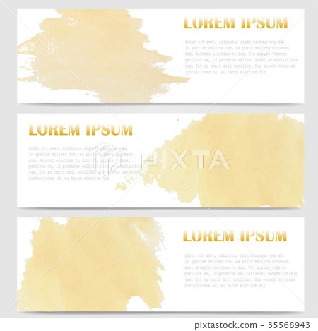 abstract header banner in orange water color 35568943