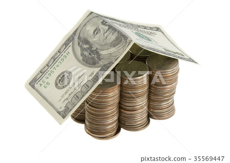 Money house from coins and dollars Money house from coins and dollars 35569447