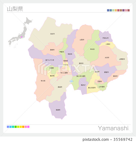 图库插图 山梨县 山梨 地图