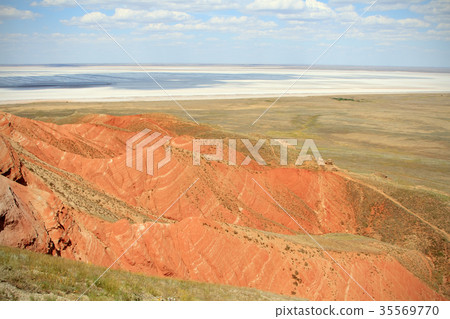 Lake view from the mountain Baskunchak bogdo 35569770