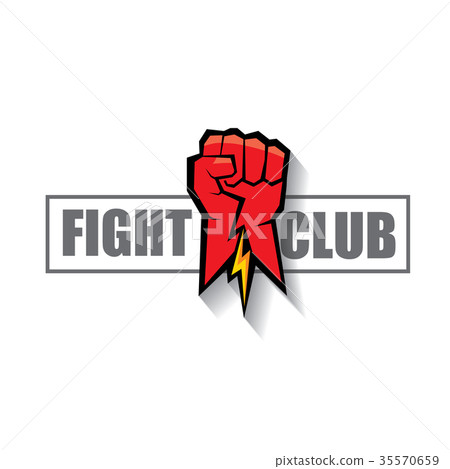 fight club vector logo with red man fist isolated 35570659