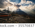 Mountain train in front of Matterhorn peak 35570837