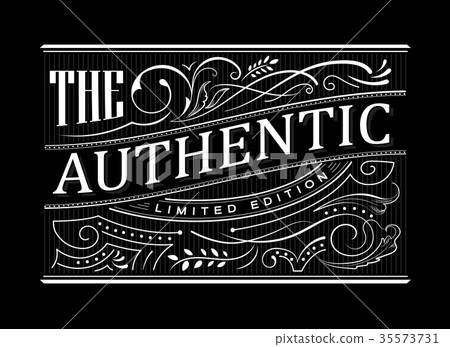 Antique vintage western frame label hand drawn 35573731