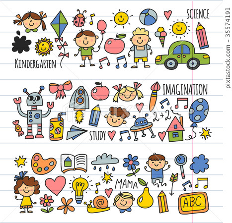 School, kindergarten. Happy children. Creativity 35574191