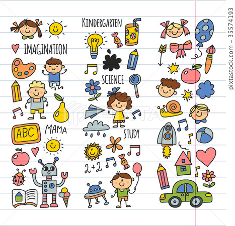 School, kindergarten. Happy children. Creativity 35574193