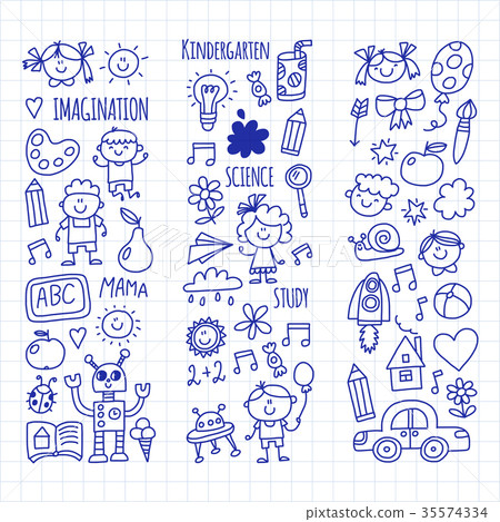 School, kindergarten. Happy children. Creativity 35574334