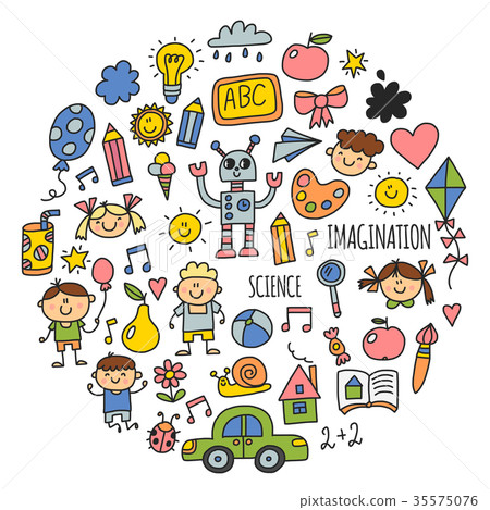 School, kindergarten. Happy children. Creativity 35575076