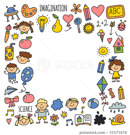 School, kindergarten. Happy children. Creativity 35575078