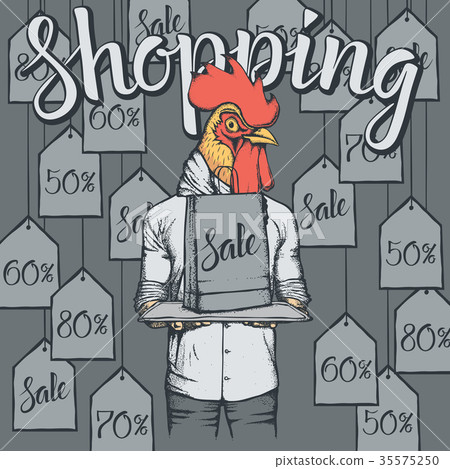 Vector illustration of cock on Black Friday 35575250