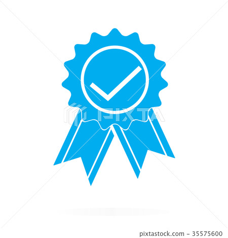 approved or certified medal icon on white  35575600