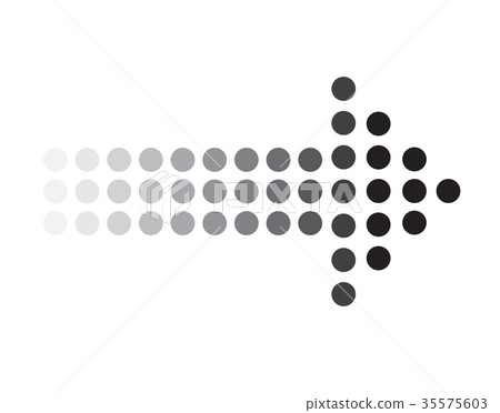 dots arrow icon on white background. dots arrow icon on white background. 35575603
