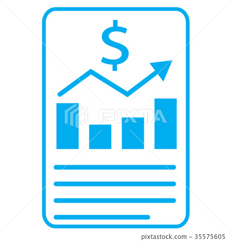 financial report icon on white background. financial report icon on white background. 35575605