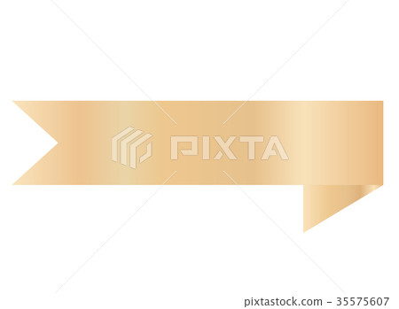 gold ribbon banner on white background. gold ribbon banner on white background. 35575607