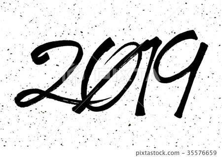 2019 Happy New Year typography calendar, poster 2019 Happy New Year typography calendar, poster 35576659