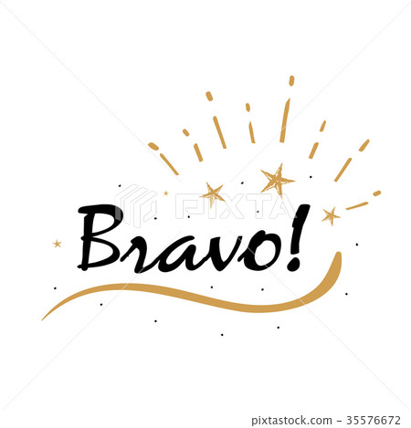 Bravo card. Beautiful greeting banner scratched Bravo card. Beautiful greeting banner scratched 35576672